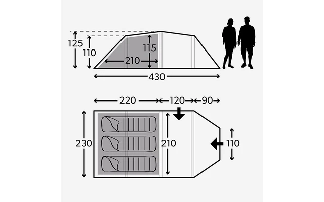 Kampa Mersea 3 Campingzelt Mit Stangen Für 3 Personen 430 X 230 X 125 Cm 2 Kampa Mersea 3 Campingzelt Mit Stangen Für 3 Personen 430 X 230 X 125 Cm – Bild 2