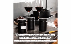 Silwy® Feinkost-Magnetgläser ALL BLACK (192 Ml) 3er-Set Inkl. Metallleiste -Freien Camping Geschäft 693332 4711811