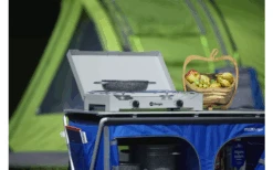 Berger 2-flammiger Gaskocher Silber, Grau 4,6 Kw Ohne Zündsicherung -Freien Camping Geschäft 797756 5231420